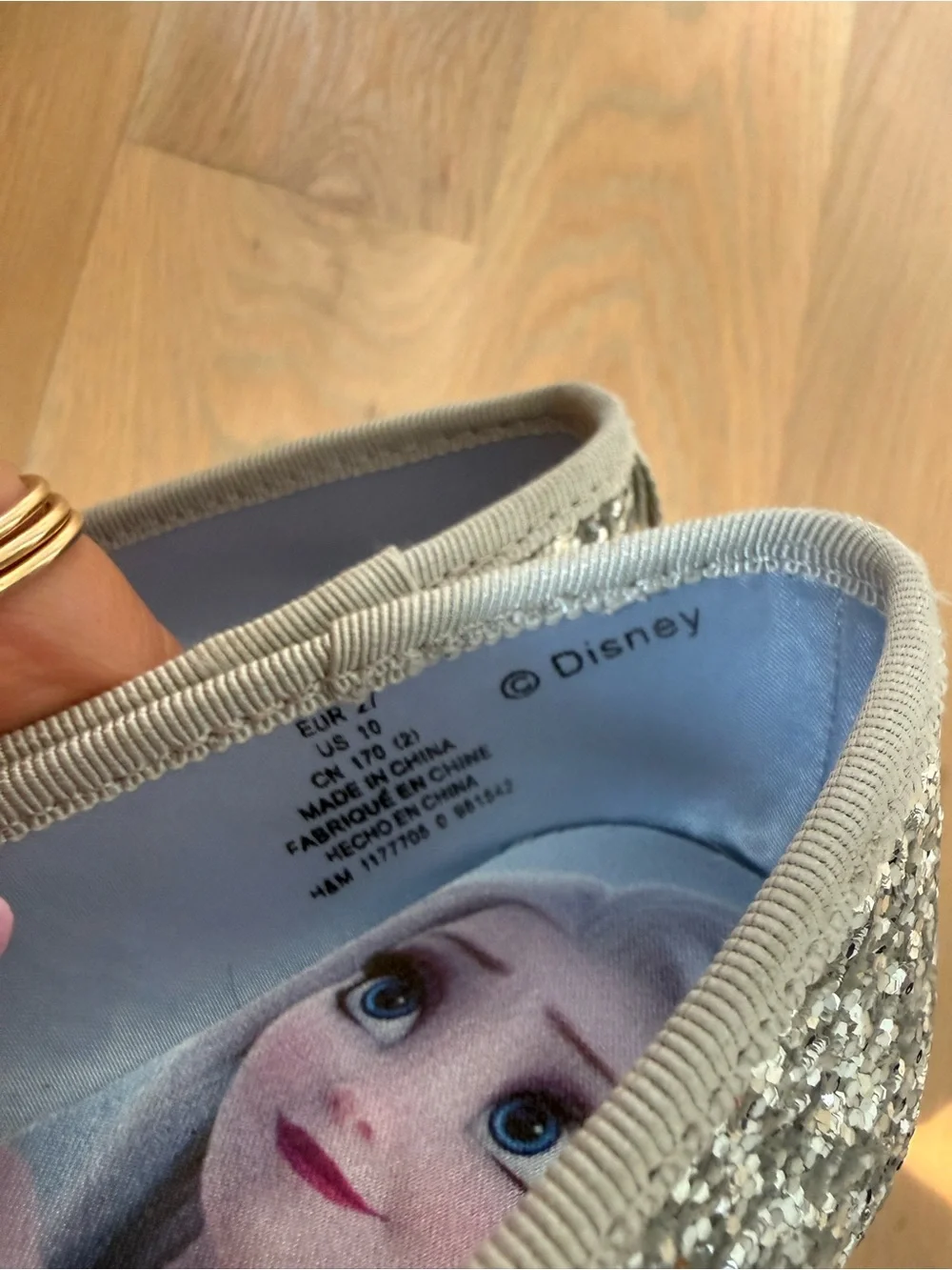 H&M Elsa Glitter Bow flats - sz 10